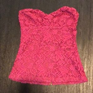 Pink lace tube top crop from urban outfitters